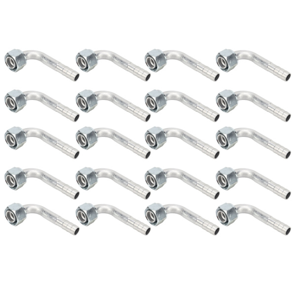 20 stk. 5/8in Aircondition 90 graders Beadlock Aluminium AC Splice Slange Fittings Adapter Connector til Bil Lastbil Ingeniørkøretøj