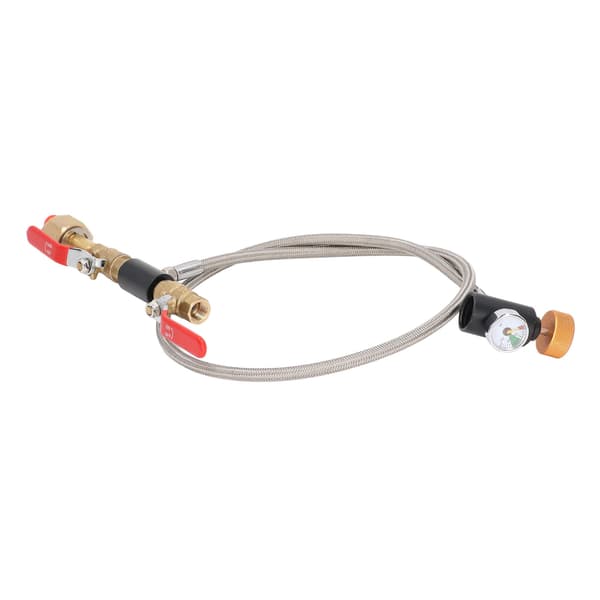 CGA320 G1/2 Cylinder Refill Adapter Dubbelventil CO2 Tank Adapter Slang med Tryckmätare