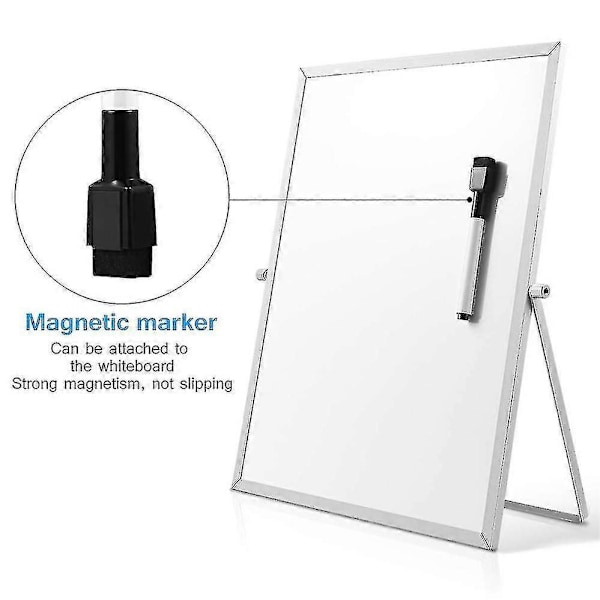Magnetisk tavle med stativ for skrivebord, dobbeltsidig whiteboard, planlegger, påminnelse for skole Zekai