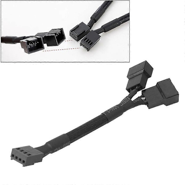 4-pin Pwm Fläkt Strömförsörjningskabel Splitter 2-vägs Adapter Sladd Tråd För Dator