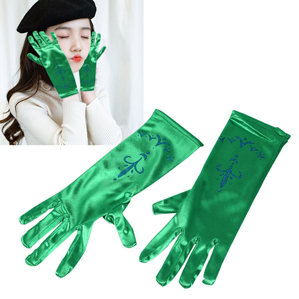 2 par färgvärmande barnhandskar scenframträdande vinterskidåkning rollspel accessoarer gröna