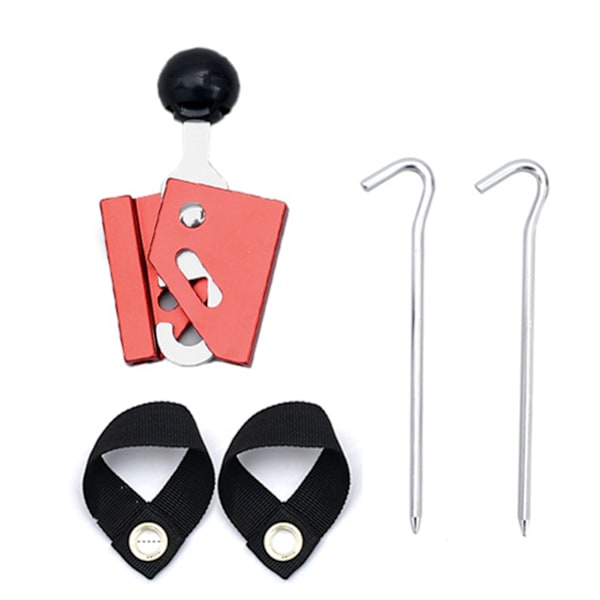 Tältstödhylsa Set Justerbar Singel Aluminiumlegering Utomhus Camping Tillbehör 6mm Röd