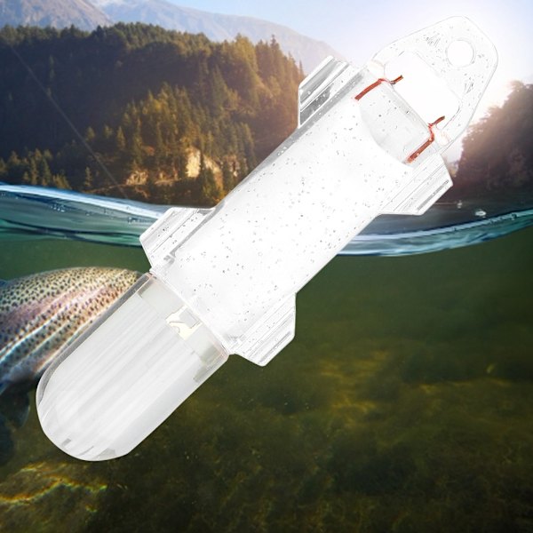 Mini vattentät LED Fish Lure Undervattensfiskelampa Attraktiv blinkande lampa (Vit)
