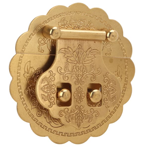 Messing Hasp Spændelås Retro Design 8 cm Diameter Rustbestandig Metallås til Skab Trækasse