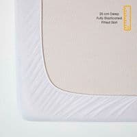 HOMESCAPES Quilted Mattress Protector, Single White White 90 x 190 cm