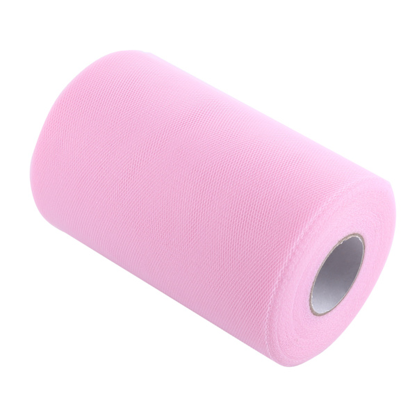 15 cm x 100 yd puola Tyllirullat Soft Craft Wedding Bridal Party Festival (vaaleanpunainen)