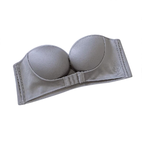 Front Buckle Seamless Backless Push Up BH - Anti-slip 32 70ab Grå
