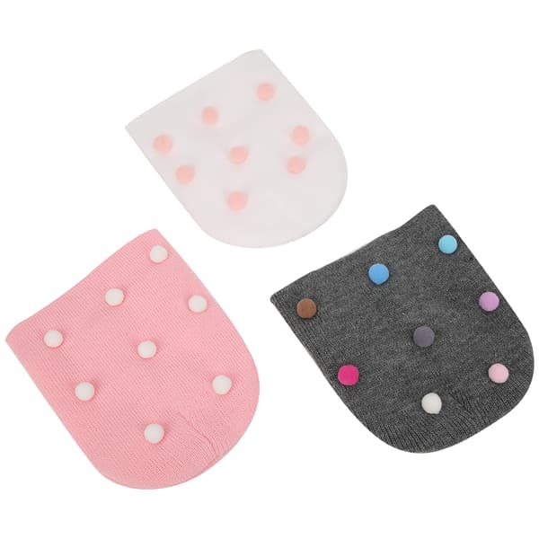 3 stk. Strikket Hue Vinter Efterår Elastisk Sød Hue Hat til Børn Kid Spædbarn BabyPink + Grå + Hvid Strikket Hue