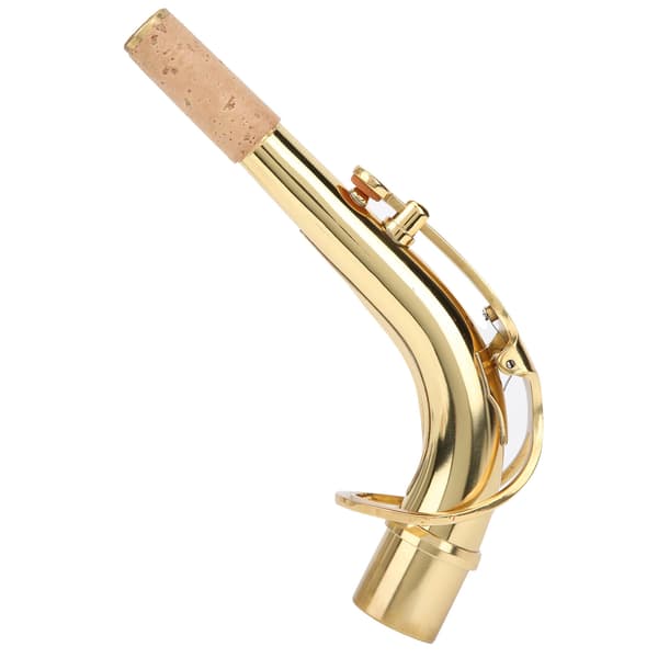 Saxofonhals Messing til Alt Sax Bøjet Rør Musikinstrument Tilbehør 2.45cm Guld