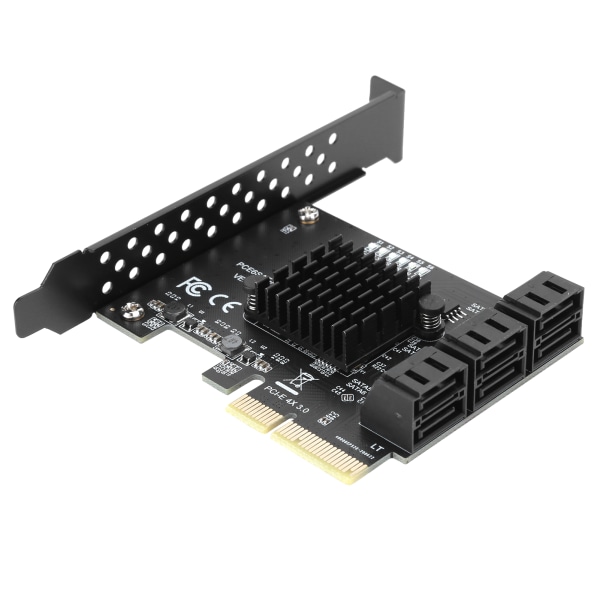 Utvidelseskort PCIE til 6Port SATA3.0 harddisk 6G PCIE3.0 GEN3 4X Interface Hub Adapter