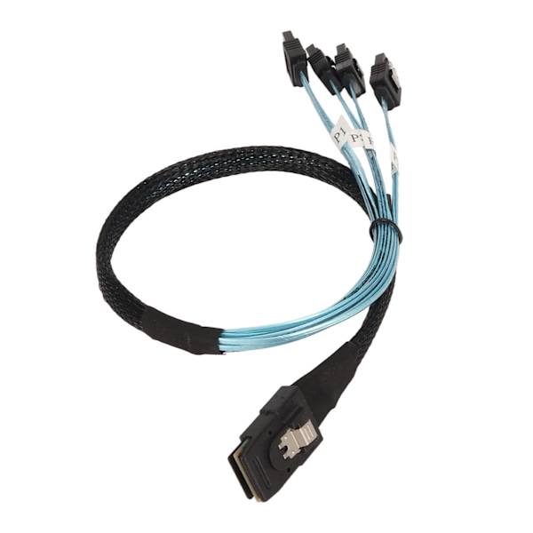 Mini SAS til 4 SATA-kabel 7Pin 12Gbps Tinplated kobber Gullbelagt kontaktor SFF 8087 til 4SATA-kabel for stasjonær chassis 1 meter / 3,3ft