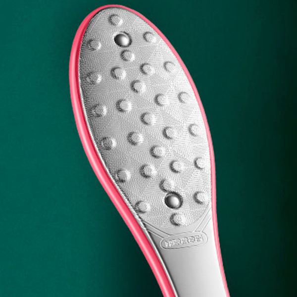 Dobbeltsidet fodrasp Rustfrit stål Fod Callus Remover til fjernelse af hård hud Rose Red
