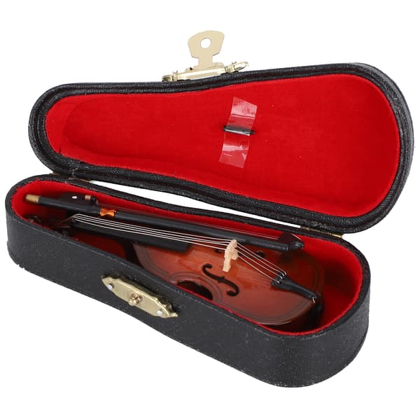 Minibasornament i trä, liten musikinstrumentmodell, heminredningspresent 10 cm