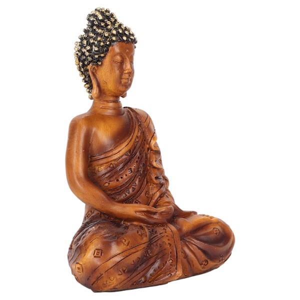 Buddhastaty Lycka till Rikedom Fridfull Vibes Zen Meditation Buddhafigurer Buddha-dekor för kontorshall BS109F 11,8x9,2x5,5cm