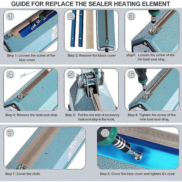 10 Stk. Impulsforsegler Reservedele Impulsforsegler Varmeelementer Service Reservedelsreparation Par