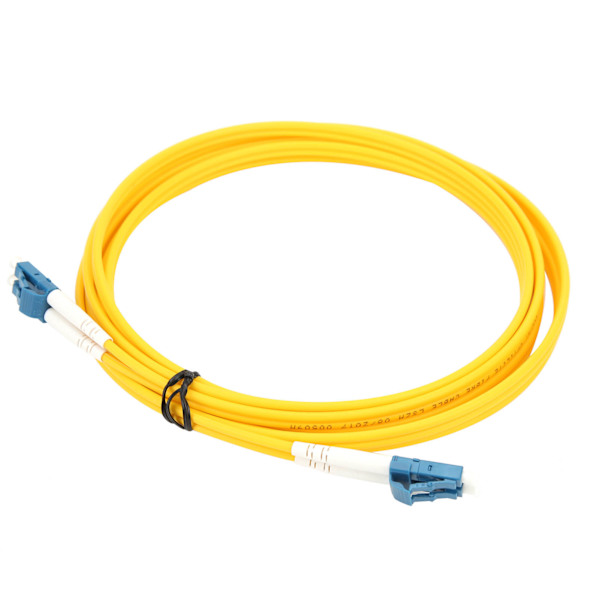 Fiberoptisk patchkabel Kabelbyglingstråd tilbehør LC/UPC‑LC/UPC‑SM‑DX‑3.0‑3M‑PVC