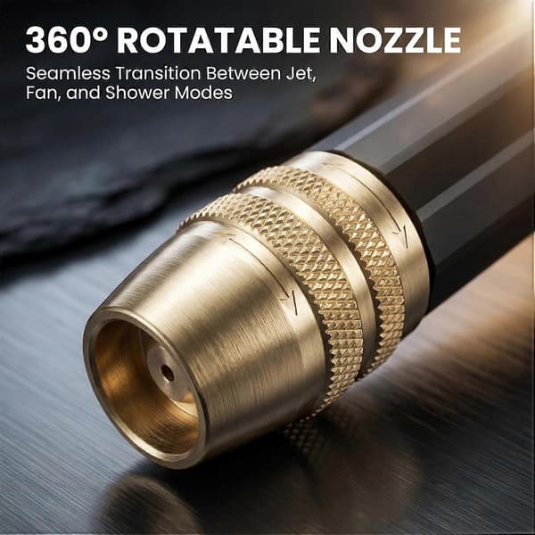 Multifunctional Car Wash Tool, High Pressure Hose Nozzle with 360 Adjustable Spray with Brass Coupling and Trigger Lock for Car Washing