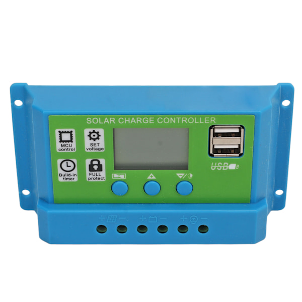 Solar ladekontroller digital skjerm parametere justerbar solcellepanel laderkontroller 12V 24V adaptiv 30A