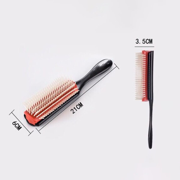 9 rækker hårbørste frisør hovedbund massager hårkam styling værktøjer