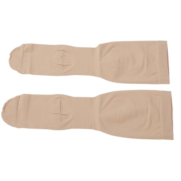 Knähöga åderbråcksstrumpor Plus Size Close Toe 23 Till 32 mmHg Kompressionsstödstrumpor Hudfärg 4XL