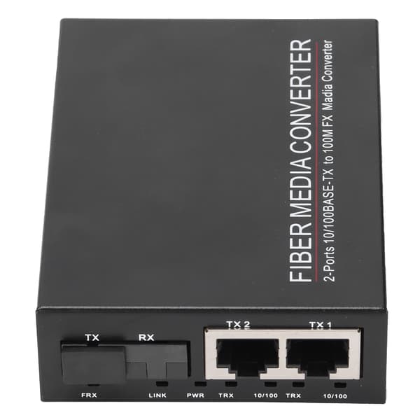 2-ports Ethernet Fiber Switch TBCMC3412ES20A Plug Play Stabil Robust Computer Netværksswitch 100-240V (UK-stik)