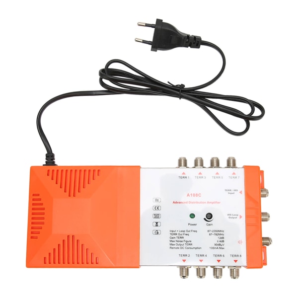 Jakovahvistimet A108C LTE-suodatin Professional 8-kanavainen jakeluvahvistin EU Plug 230V