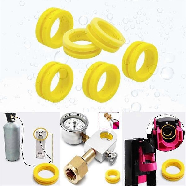 6 st O-ringar Sodamaskins Co2 Cylinder Utbytes Carbonator Packningar, Packningsringar kompatibla med Ny Sodamaskin & Rosa Cylinder