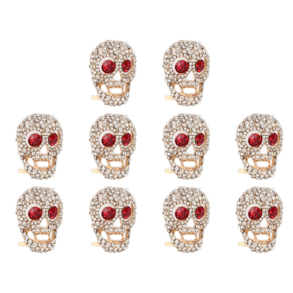 10 stk DIY Skull Rivets Gotisk Stil Blanke Rhinestones Rustfrie Lær Håndverk Dekorasjoner for Å Lage Sko Klær Vesker