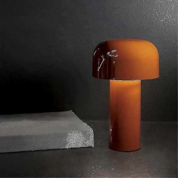 LED Kreativ Svamp Uppladdningsbar Bordslampa 3w 3 Ljusnivåer Metall Nattlampa Blå