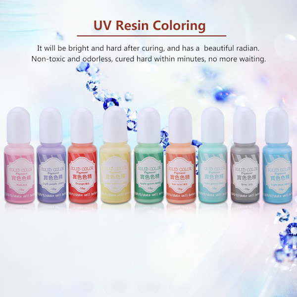 9 färger 10g Epoxi UV-harts Färgfärg Färgämne Pigment Gör-det-själv konsthantverk (#A)
