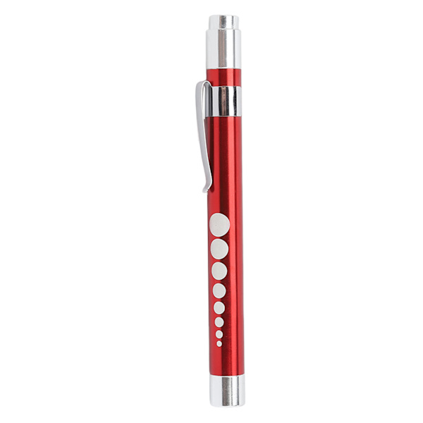 LED Penlight Vit Belysning Konkavt huvud Aluminiumlegering Medical Pen Light for Throat Red