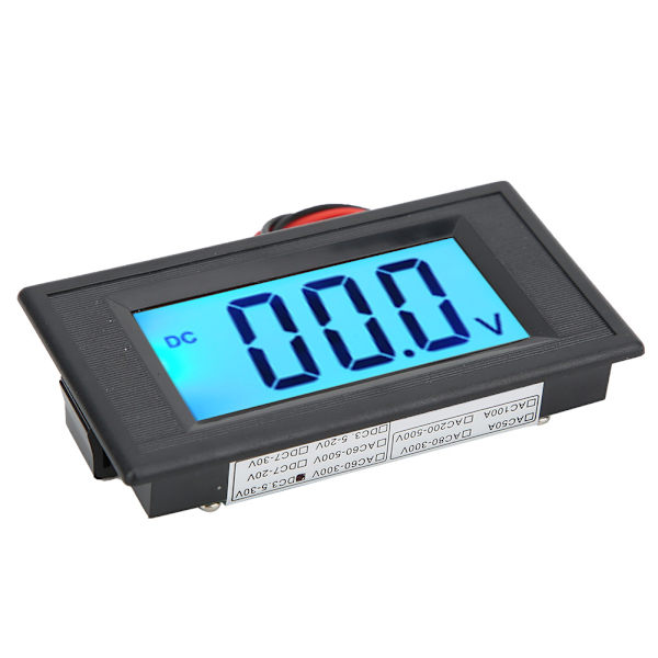 YB5135D LCD digital skjerm to-leder likespenningsmåler monitor voltmeter (halvforsegling DC3.5V-30V)