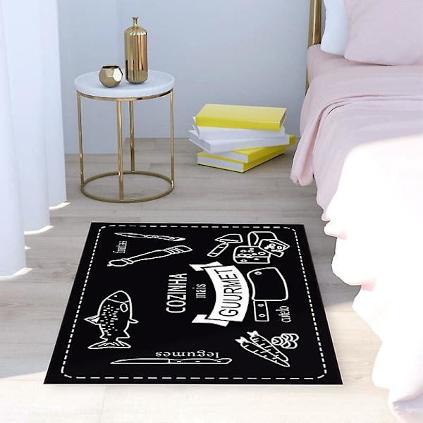 2 Stykker Sklisikker Kjøkkenmatte Maskinvaskbar Dørmatte Kjøkkengulvmatte (Sortaktig) 40*60+40*120cm