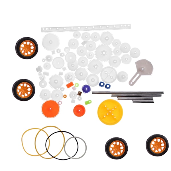 78 st plast kugghjul remskiva mask kit kugghjulssats axelrems DIY-set tillbehör