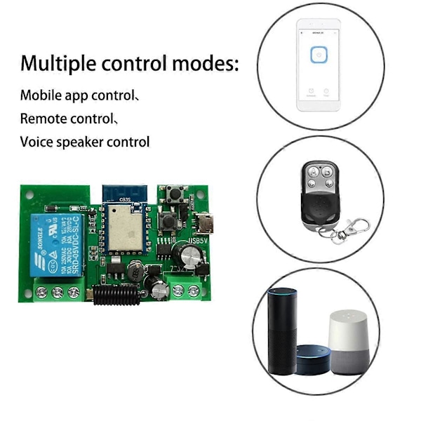 Tuya WIFI Smart Switch Controller Grind Garage Dörröppnare 1CH 7-32V
