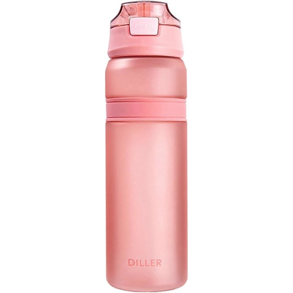 Vattenflaska Med Sugrör 850ml Gmy Sport Tid Markeringar BPA Fri Flaska D37 (850ml, Rosa)