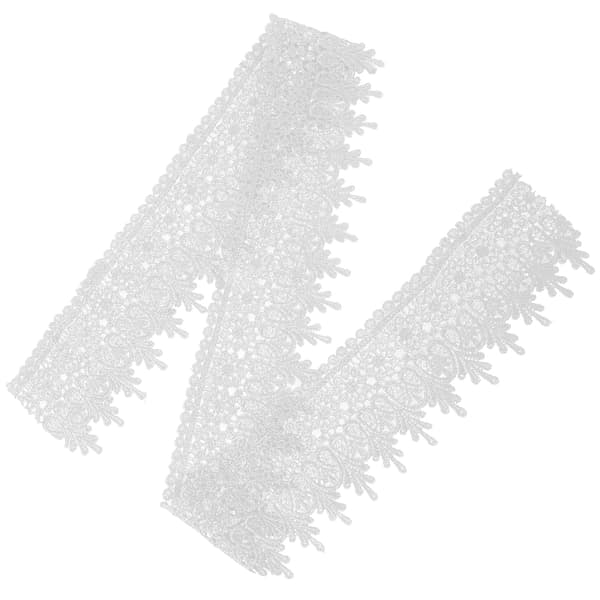 5 Yards Polyester Garn Trim Bånd Håndverk DIY Sy Tilbehør Klesdekorasjon (Hvit)
