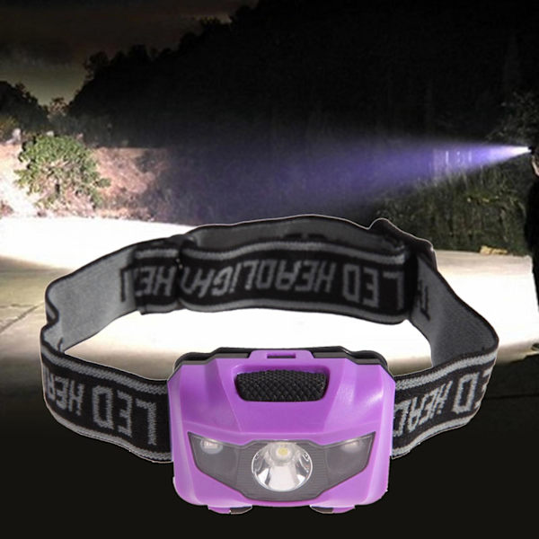 2 x LED Pannlampor AAA Batteridriven för Camping Fiske Cykling Löpning--