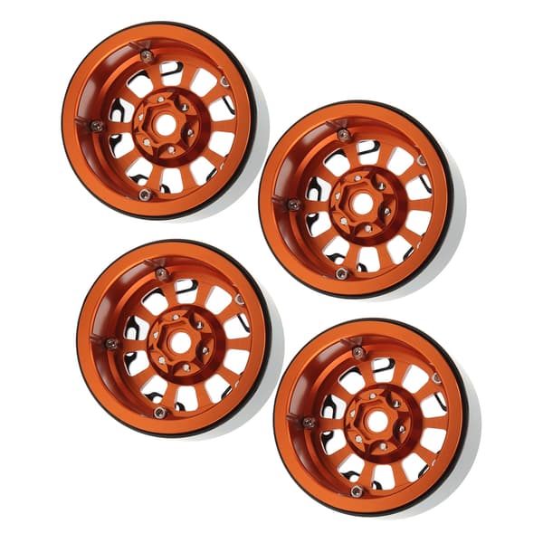 4 STK 2.2in Aluminiumlegering Fælg Universal Erstatningsnav til 1/10 RC Simulations Crawler Orange