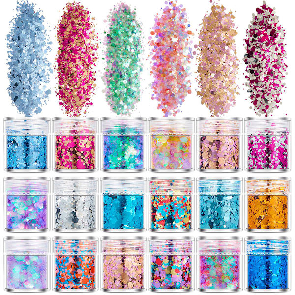 Glitterpulver Flashpulver Paljetter Nail Art Makeup Glitter Nagelpulver Dekoration