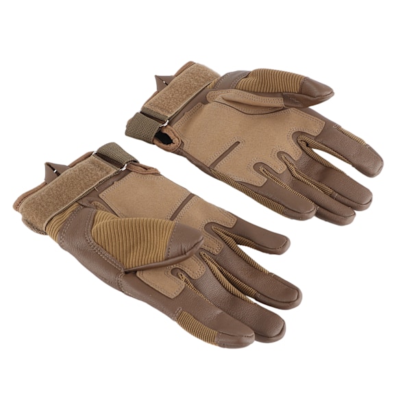 Motorcykelhandskar Hårda Knogar Andningsbara Bra Grepp Anti Slip Hel Finger Powersports Handskar för Lumbering Tung Industri Brun M