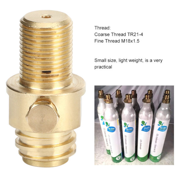 Soda Cylinder Ventil CO2 Påfyllningsadapter Konverter M18X1.5 för Sodastream