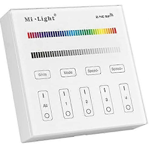 Mi Light B3 Langaton 2.4G RF 4-vyöhykkeen seinään asennettava älypaneeliohjain, yhteensopiva CCT DIM RGB RGBW RGB+CC:n kanssa