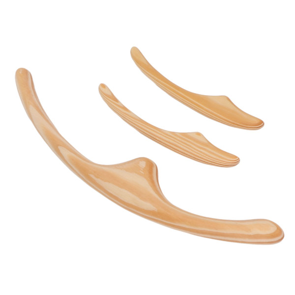 3 stk Cypress Gua Sha-verktøy Muskelavslappende cellulittfjerning Lymfedrenasje-massasjeverktøy for ansikt, armer, ben