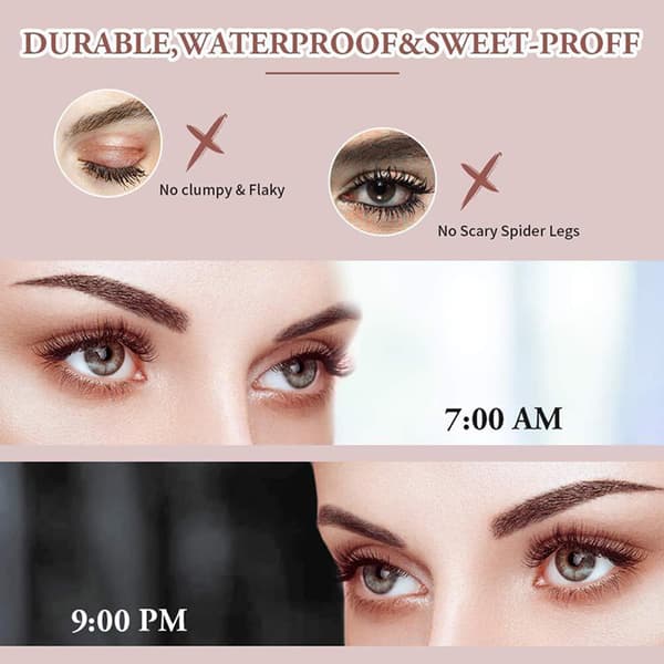 Crown Mascara 4D Glamour Mascara Smudge Proof Vanntett Langvarig Vippemascara