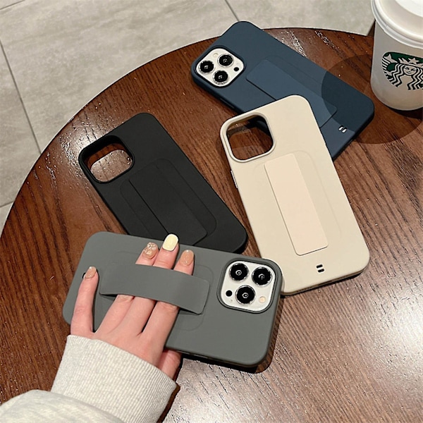 Silikonstötsäkert handledsrem armbandshållare fodral för iPhone 14 Pro Max/14 Pro/14 Plus/14 - Mjukt svart skydd för 14