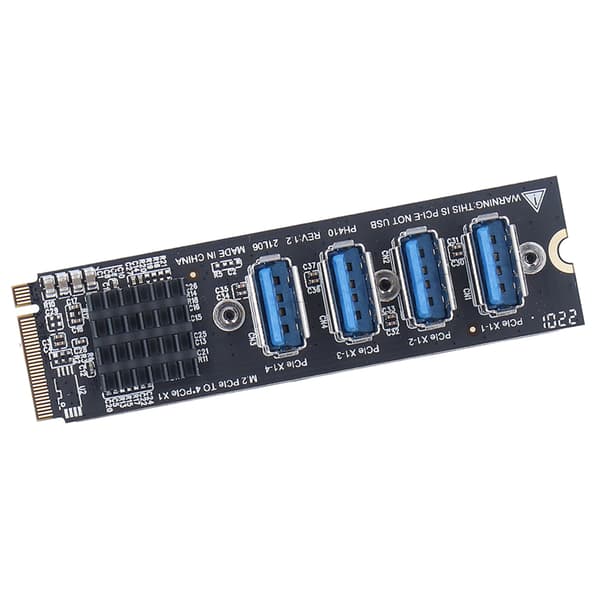 Pcie udvidelseskort M.2 Mkey PCIE til 4-ports PCIE X1 udvidelseskort til stationær computer til OS til Windows til Linux
