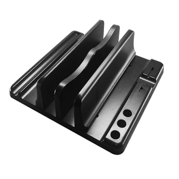 Vertikal Laptop Stand med Justerbare Slidser Høj Stabilitet Universel Kompatibilitet Stabil Pålidelig Laptop Holder Skrivebord Computer Stand Sort B