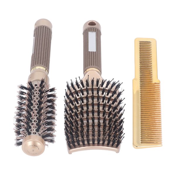 3st hårborste set Hemma frisörsalong Rund borste Böjd ventilborste Clipper Skärkam Styling Tool