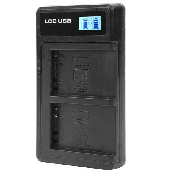 Bærbar Kamera Batterioplader til NB‑6L USB Kamera Dobbelt Oplader med LCD Display